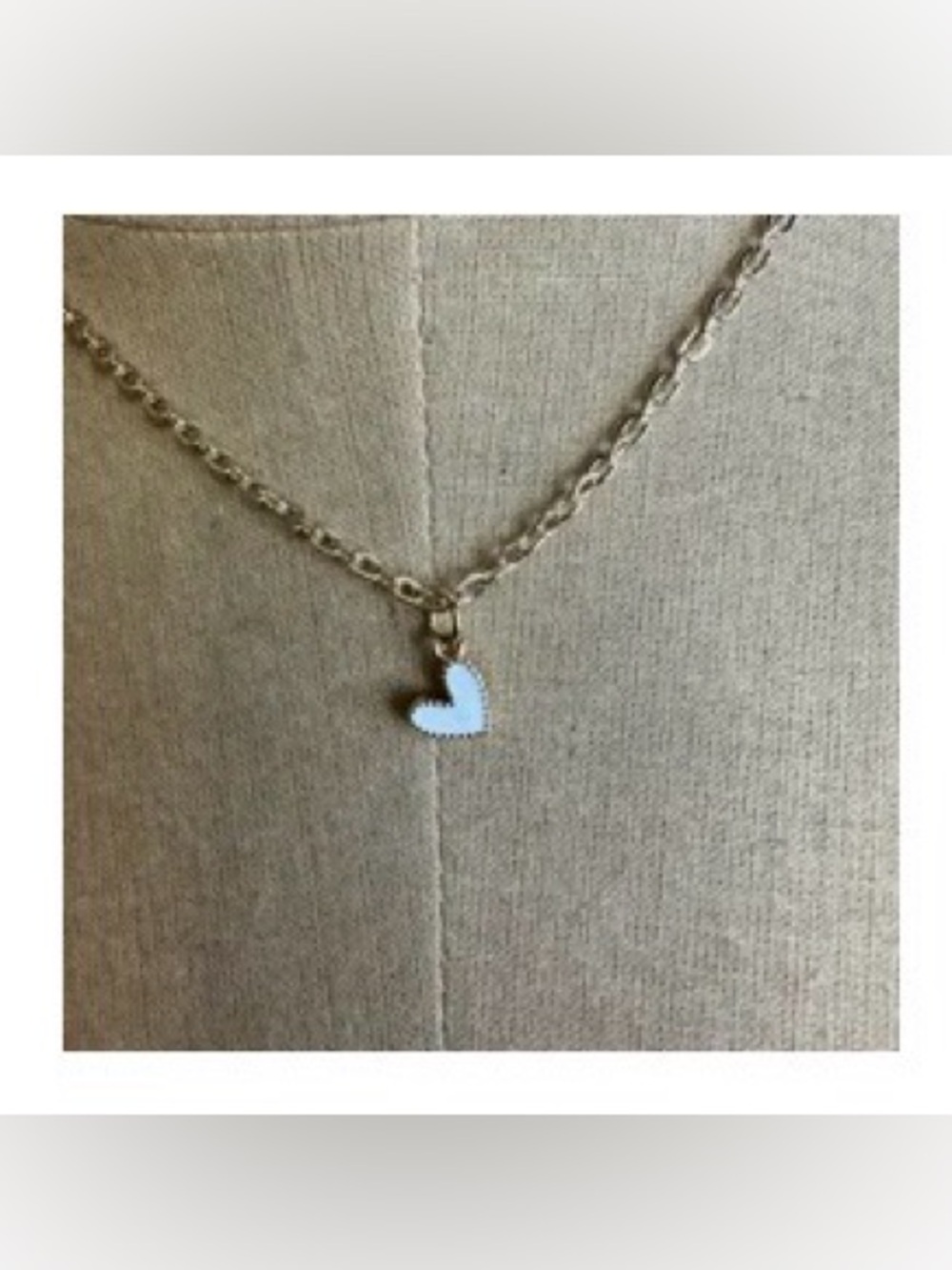 Gypsy Junk Gold-Tone Chain Necklace with White Heart Charm